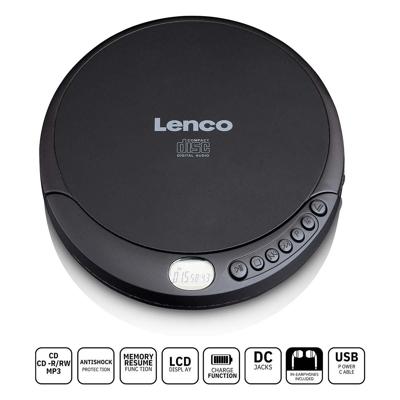 Lenco CD-010 Discman CD, CD-RW, CD-R Acculaadfunctie Zwart
