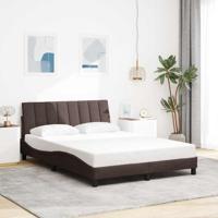 Bedframe zonder matras "Hanko" stof donkerbruin 140x190 cm - thumbnail