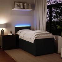 Boxspring met matras fluweel zwart 180x200 cm - thumbnail
