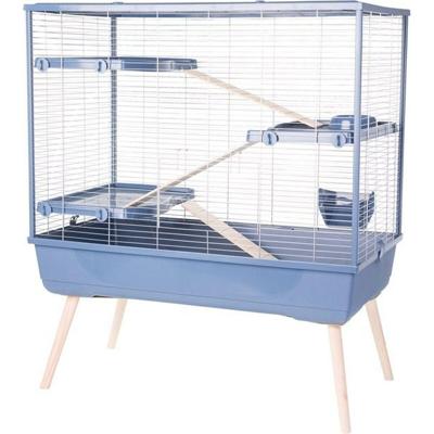 Verhoogde knaagdierenkooi - ZOLUX - Néolife - 3 niveaus voor konijnen - 99 x 54 x 114 cm - Blauw
