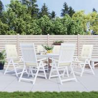 Stoelkussens 6 st hoge rug 120x50x4 cm stof gemleerd crme - thumbnail