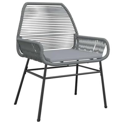 5-delige Tuinset met kussens poly rattan glas grijs