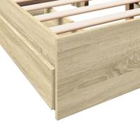 Bedframe met lades bewerkt hout sonoma eikenkleurig 120x200 cm - thumbnail