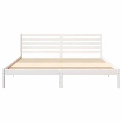 Bedframe met hoofdeinde Wit 180 x 200 cm Massief grenenhout Bedframe met hoofdeinde Wit 180 x 200 cm Massief grenenhout