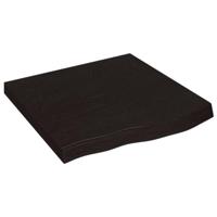 Tafelblad 60x60x(2-6)cm behandeld massief eikenhout donkerbruin - thumbnail