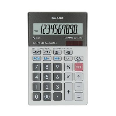 Sharp EL-M711G Bureaurekenmachine Zwart, Wit Aantal displayposities: 10 werkt op zonne-energie, werkt op batterijen (b x h x d) 100 x 33 x 152 mm