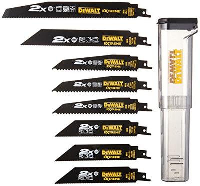 DeWALT DT2443L 8-delige set reciprozaagbladen in stevige opbergcassette