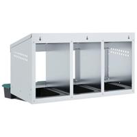 Kippennestkast 3 compartimenten wandmontage gegalvaniseerd staal - thumbnail