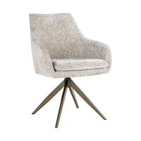 Richmond Draaibare Eetkamerstoel 'Lisonne' Chenille, kleur Beige - thumbnail