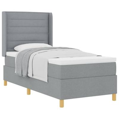 Boxspringbed met matras Lichtgrijs 80 x 200 cm Stof