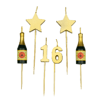 Taartkaarsjes Set 16 Jaar (6st)