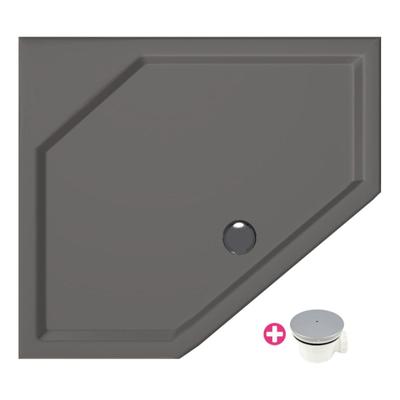 Douchebak Xenz Marshall | 100x100x4 cm | Incl.Afvoersifon-Chroom | Acryl | Vijfhoek | Antraciet mat Douchebak Xenz Marshall | 100x100x4 cm | Incl.Afvoersifon-Chroom | Acryl | Vijfhoek | Antraciet mat