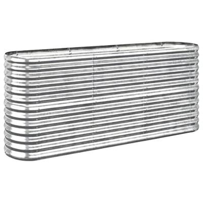 VidaXL Plantenbak 152x40x68 cm gepoedercoat staal zilverkleurig