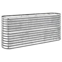 VidaXL Plantenbak 152x40x68 cm gepoedercoat staal zilverkleurig - thumbnail