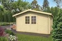 Tuindeco Dyre Blokhut 400x300 cm 40 mm vuren blank- Zadeldak- Onbehandeld vurenhout- Tuindeco - thumbnail