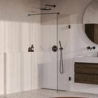 BRAUER Void inloopdouche helder glas 50x200 incl. glascoating PVD gunmetal geborsteld - thumbnail