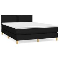 Boxspring met matras stof zwart 140x200 cm - thumbnail