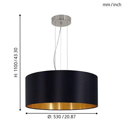 Eglo Landelijke hanglampMaserlo 53cm zwart met goud - 31605