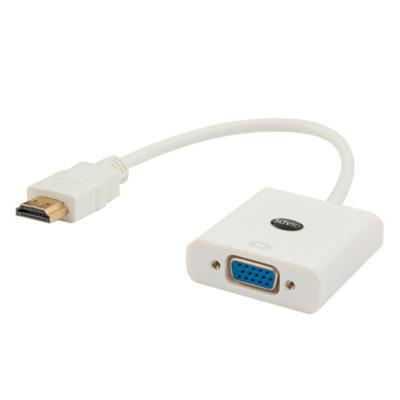 Savio CL-27 video kabel adapter 0,2 m VGA (D-Sub) HDMI Type A (Standaard) Wit