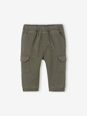 Babybroek in keperstof olijf