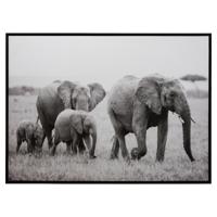 J-Line Kader Olifanten Hout|Papier Zwart|Wit - thumbnail