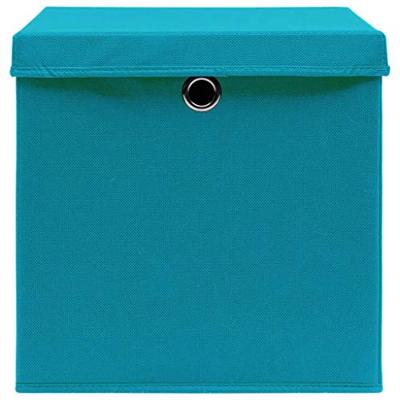 VidaXL Opbergboxen met deksel 4 st 32x32x32 cm stof babyblauw