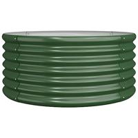 VidaXL Plantenbak 80x80x36 cm gegalvaniseerd staal groen - thumbnail