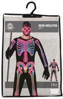 Neon Jumpsuit Zwart Skelet Heren - thumbnail