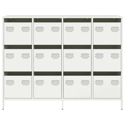 Dressoir 135x39x103,5 cm koudgewalst staal wit