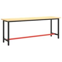 Werkbankframe 210x50x79 cm metaal matzwart en matrood - thumbnail