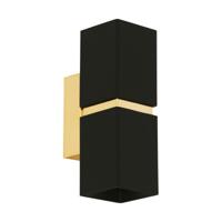 Eglo Led wandlampPassa Up - Down 2x3,3w - goud met zwart - 95373 - thumbnail