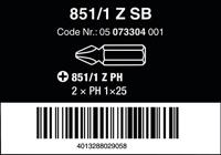 Wera 851/1 Z Bits Phillips, 2 x PH 1 x 25 mm - 1 x 2 stuk(s) - 05073304001 - thumbnail