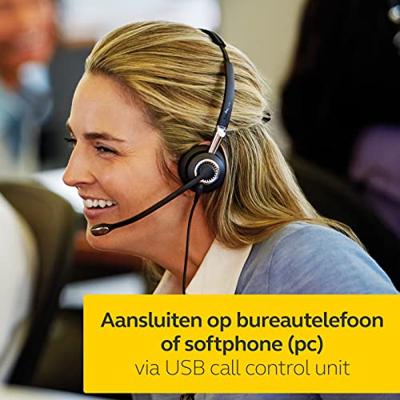 Jabra Biz 2400 II USB-A CC UC On-Ear Mono Headset - Unified Communications Geoptimaliseerde Noise-Cancelling Kabel-hoofdtelefoon met HD Voice en programmeerbare bedieningseenheid
