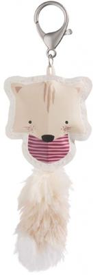 Nici sleutelhanger vos junior 12 cm kunstleer beige