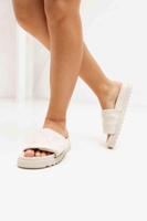 Guess Logo Slipper Dames Beige - Maat 36 - Kleur: Beige | Soccerfanshop - thumbnail