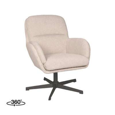 LABEL51 Draaifauteuil 'Moss' Bouclé, kleur Naturel