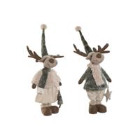 Kerstversiering Home ESPRIT Groen Beige Rendier 29 x 16 x 60 cm (2 Stuks) - thumbnail