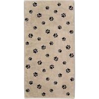 Cawö Cawo We love Dogs gemustert 6247 Badlaken 80x150 schwarz/beige - thumbnail