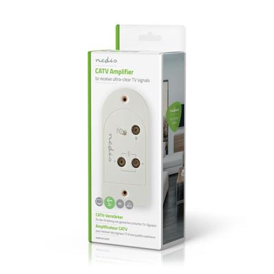 CATV-Versterker | Max. 25 dB Versterking | 40 - 862 MHz | 2 Uitgangen | IEC CATV-Versterker | Max. 25 dB Versterking | 40 - 862 MHz | 2 Uitgangen | IEC