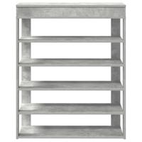 Schoenenrek 80x30x98 cm bewerkt hout betongrijs - thumbnail