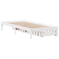 Bedframe zonder matras massief grenenhout wit 140x200 cm - thumbnail