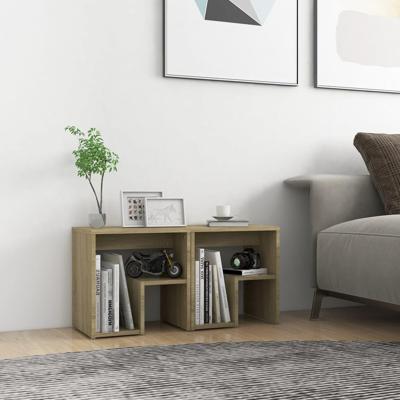 VidaXL Nachtkastjes 2 st 40x30x40 cm bewerkt hout sonoma eikenkleurig VidaXL Nachtkastjes 2 st 40x30x40 cm bewerkt hout sonoma eikenkleurig