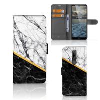 Nokia 2.4 | Bookcase | Marmer Wit Zwart - Origineel Cadeau Man - thumbnail