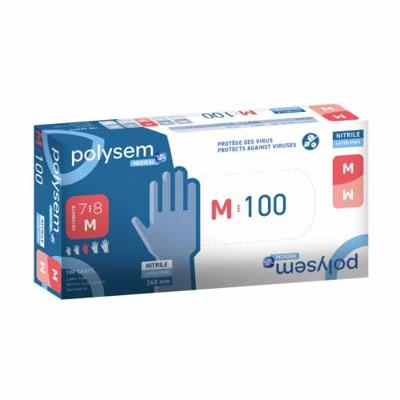 Polysem Nitril onderzoekshandschoenen blauw maat M Polysem Nitril onderzoekshandschoenen blauw maat M
