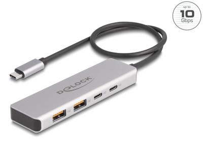 DeLOCK 64230 interface hub USB Type-C 10000 Mbit/s Grijs