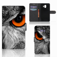 Samsung Galaxy J4 2018 Telefoonhoesje met Pasjes Uil - thumbnail