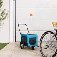 VidaXL Hondenfietstrailer oxford stof en ijzer blauw en zwart - thumbnail