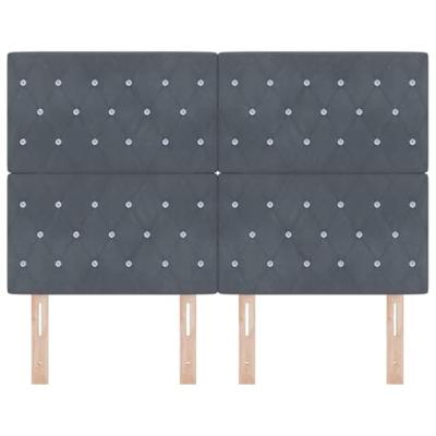 LED Hoofdbord met LED -striplichten Donkergrijs 80 cm Fluweel