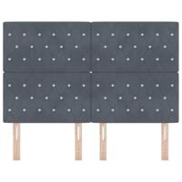 LED Hoofdbord met LED -striplichten Donkergrijs 80 cm Fluweel - thumbnail