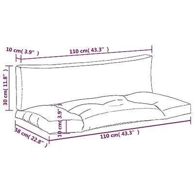 VidaXL Palletkussens 2 st ruitpatroon oxford stof zwart - thumbnail